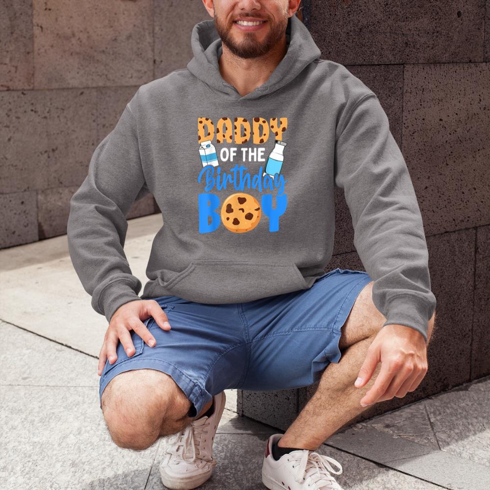 Thedaughterdadshirts Daddy of the birthday boy Milk and Cookies 1st birthday Unisex Hoodie