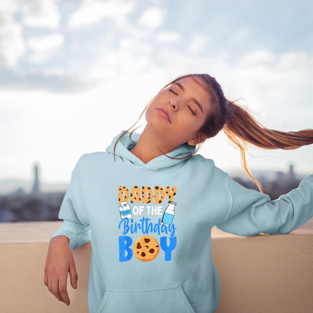 Thedaughterdadshirts Daddy of the birthday boy Milk and Cookies 1st birthday Unisex Hoodie